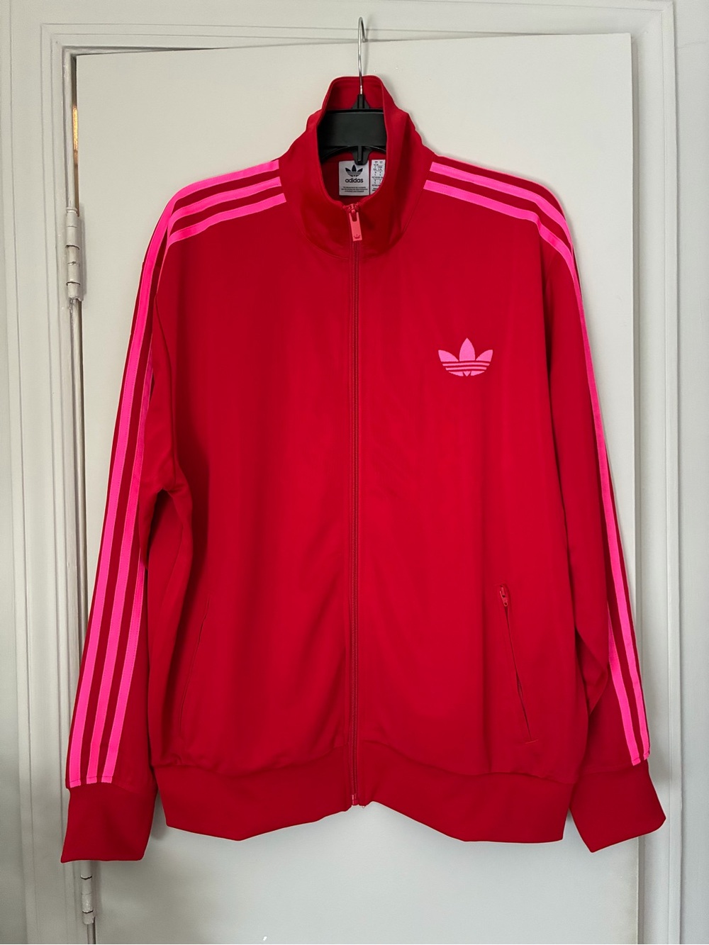 Worn Once Adidas Originals Men's Firebird Zip Track Jacket Red/Pink L